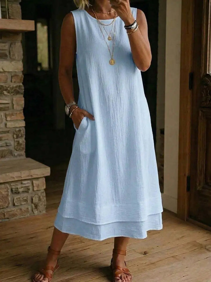Novelle Effortless Sleeveless Tunic Midi Dress