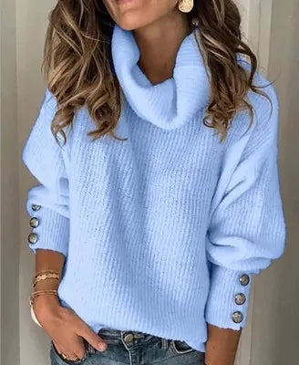 Halston Turtleneck Ribbed Sweater