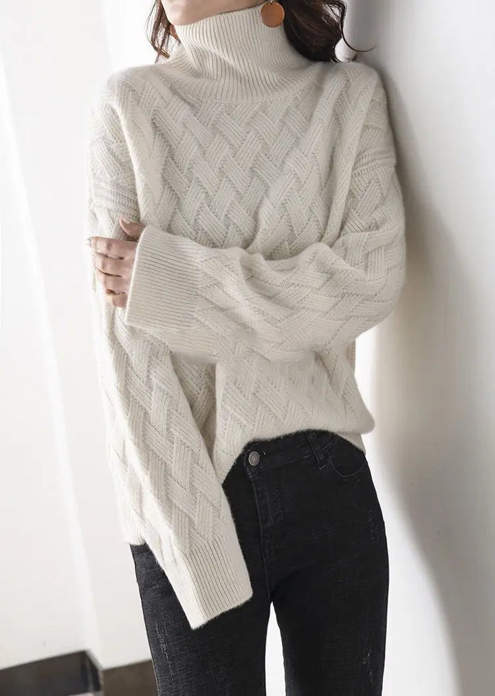 Iris Basketweave Turtleneck Sweater