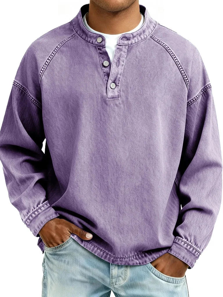 Marco Vintage Denim Henley Pullover