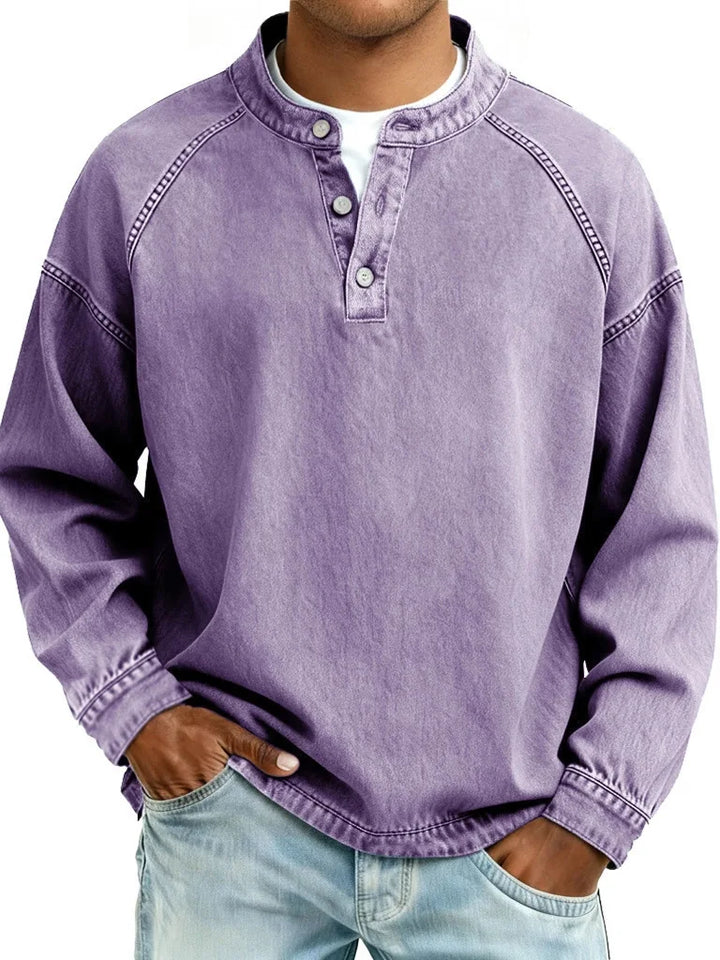 Marco Vintage Denim Henley Pullover