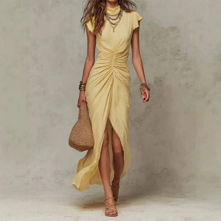Laurina Mock Neck Split Dress