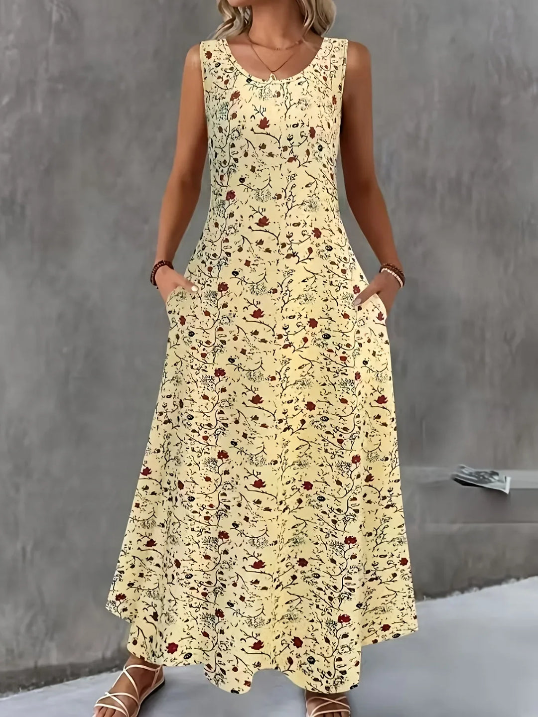 Cosette Boho Floral Pocket Maxi Dress