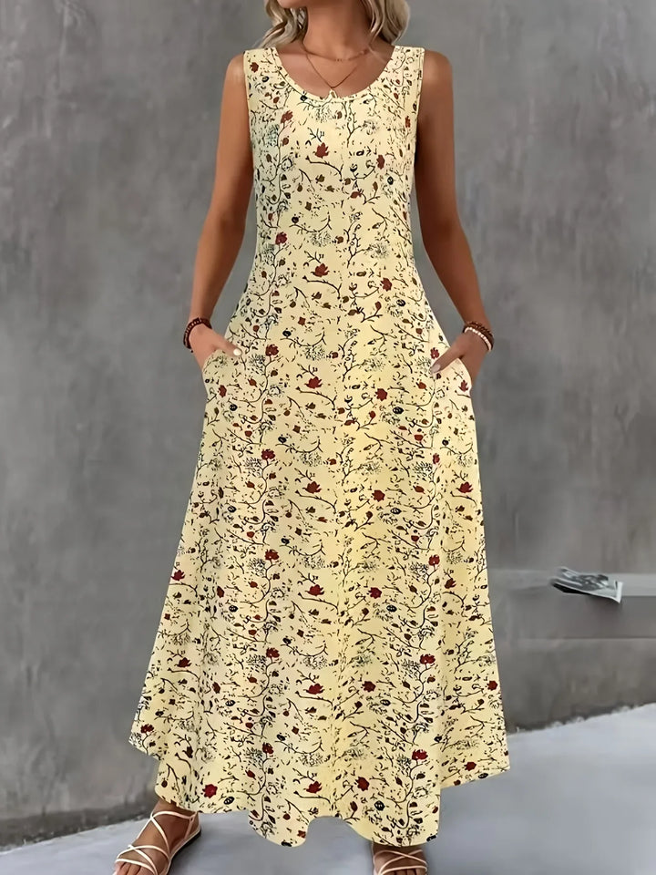 Cosette Boho Floral Pocket Maxi Dress