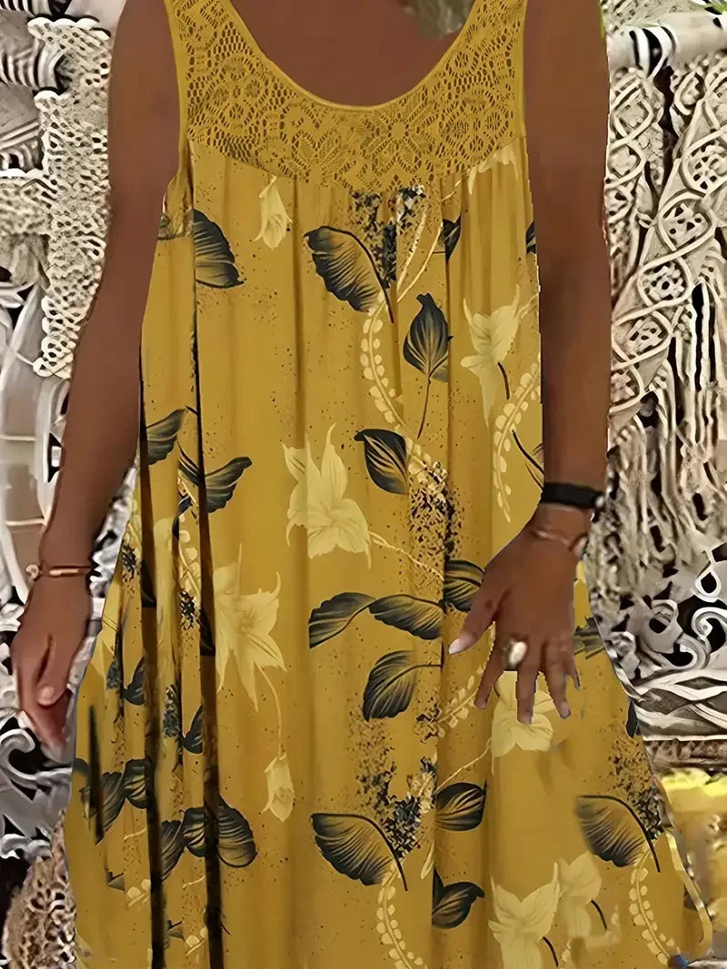 Orisse Casual Floral Midi Dress