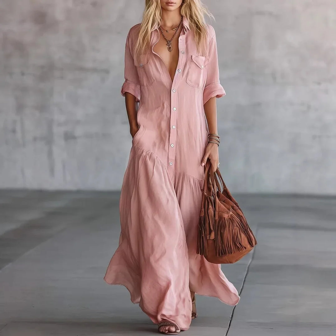 Beatrice Loose Tiered Long Dress
