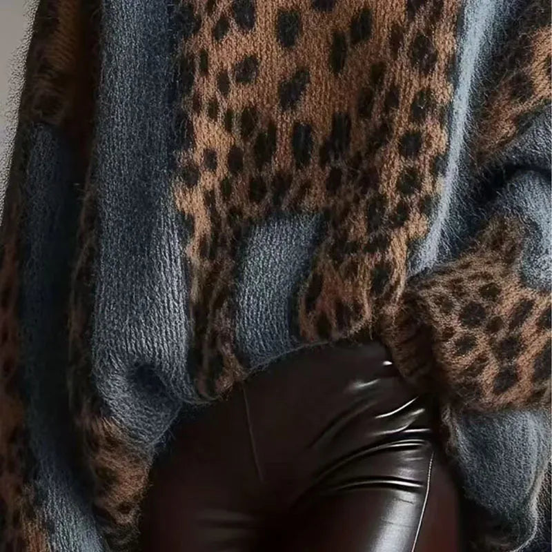 Cersei Cozy Leopard Knit Sweater