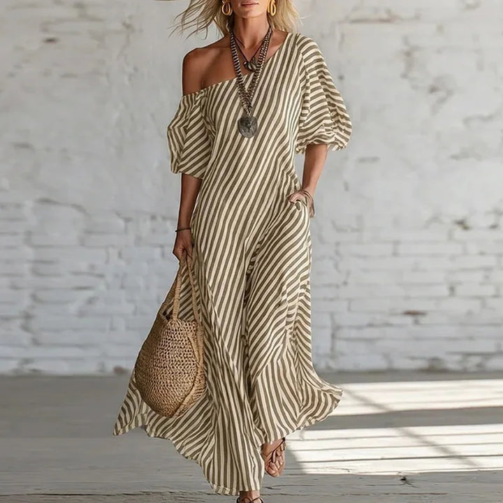 Camelia One Shoulder Puff Sleeve Dress