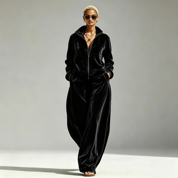 Talia Zip Front Two-Piece Set