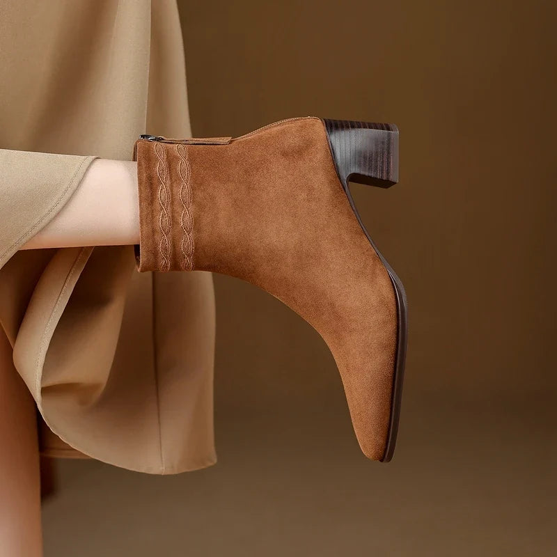 Adeline Square Toe Ankle Boots