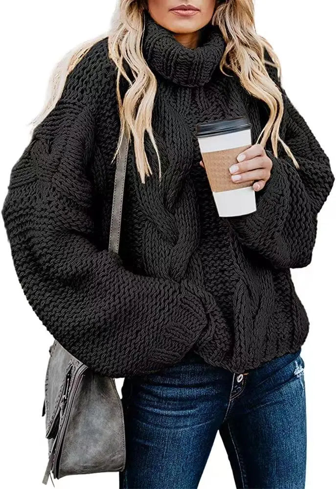 Freya Cable Knit Turtleneck Sweater