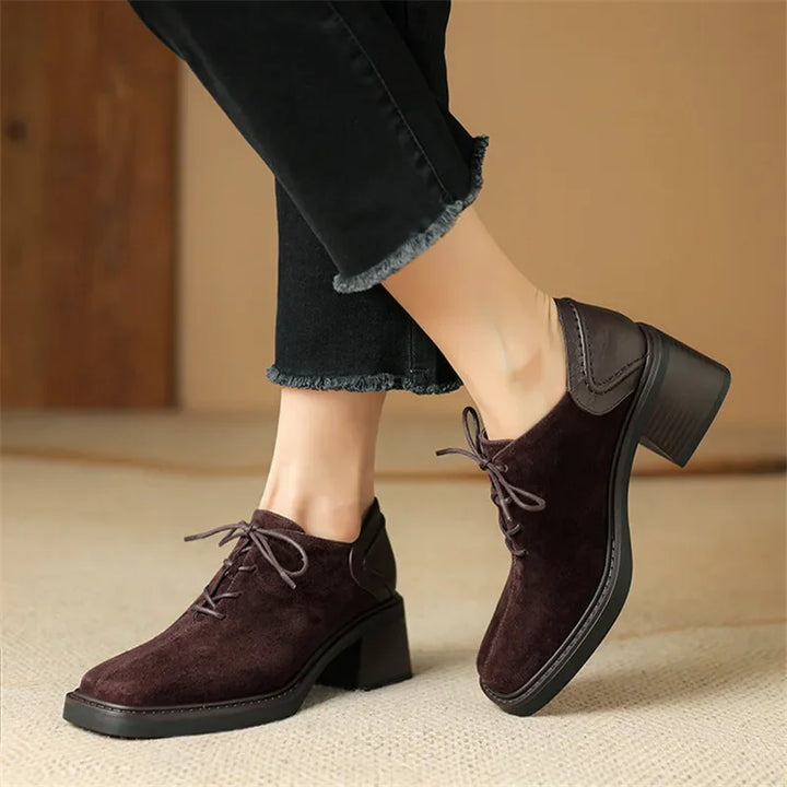 Velora Suede Block Heel Loafers