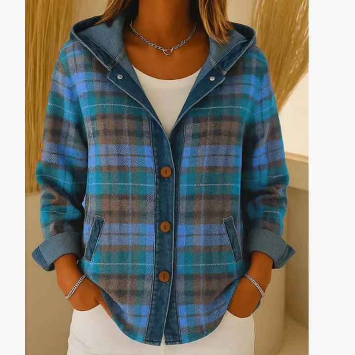 Leona Contrast Plaid Jacket