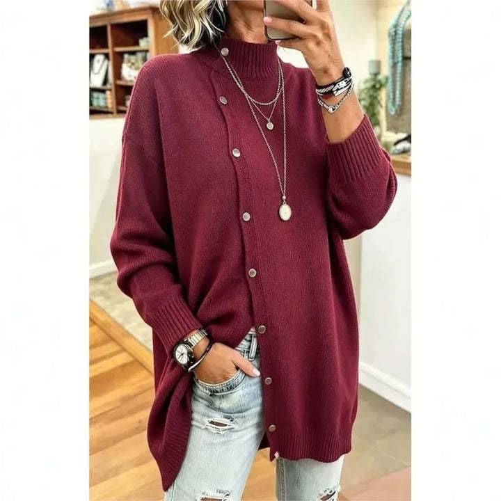 Dolce Wrap Front Button Sweater