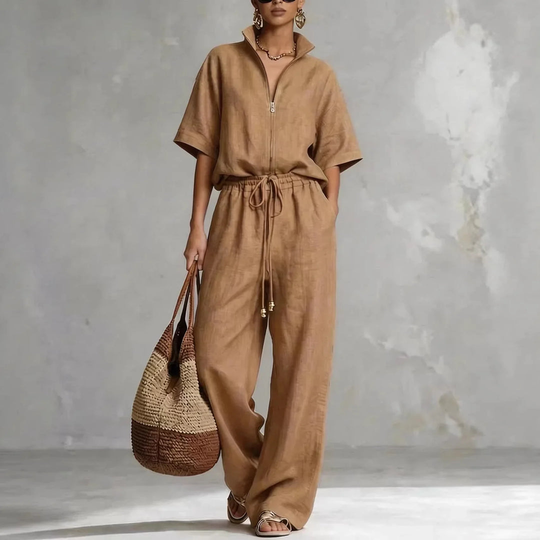 Tressa Linen Wide Leg Pants Set