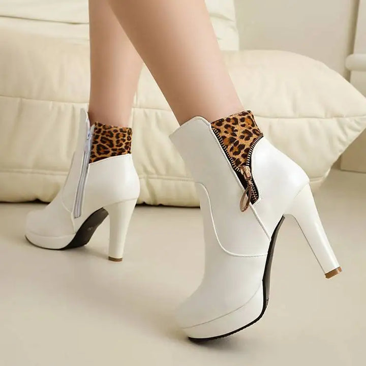 Marisole Leopard Panel Ankle Boots