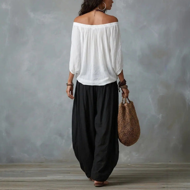 Josephine Bohemian Off Shoulder Harem Pants Set