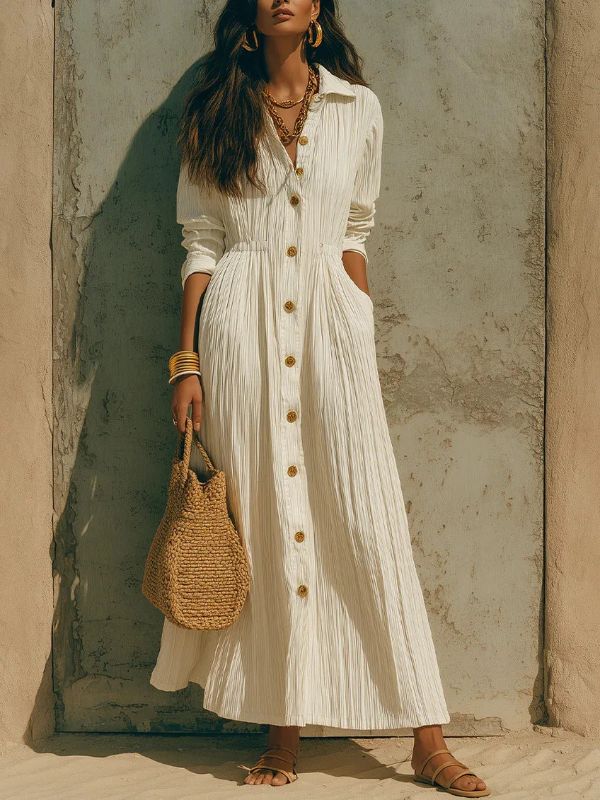 Aislin Button Front Maxi Dress