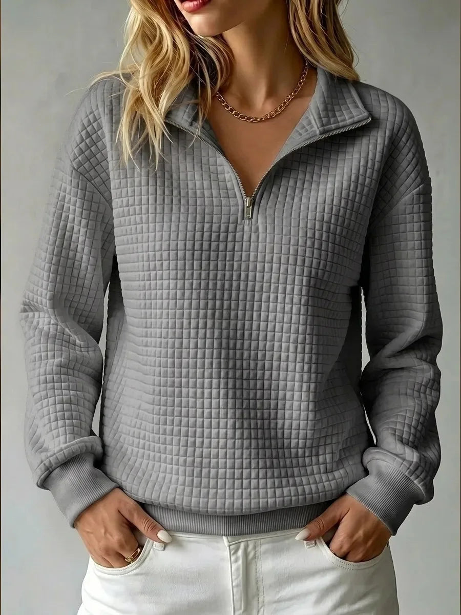 Orlinda Waffle Half Zip Sweater