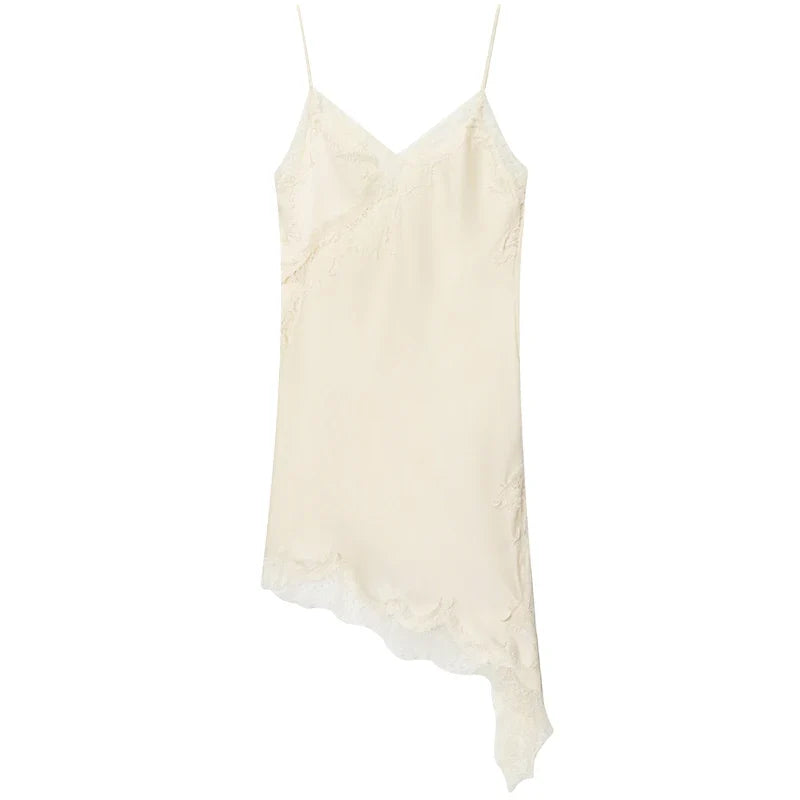 Novella Lace Asymmetrical Midi Dress