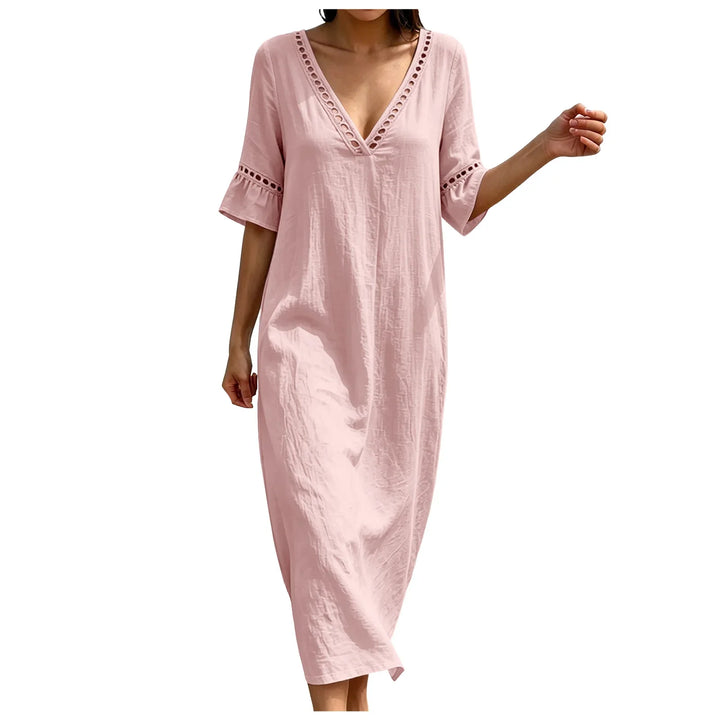 Venoriah V Neck Casual Maxi Dress
