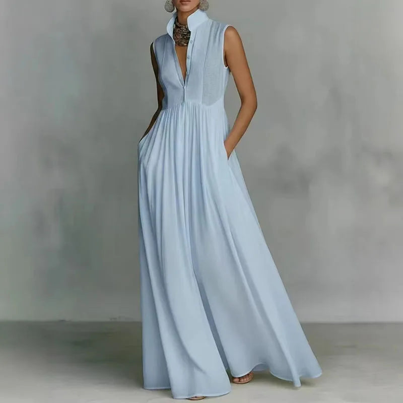 Katie Sleeveless Ruched Maxi Dress
