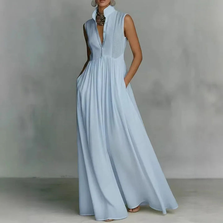 Katie Sleeveless Ruched Maxi Dress
