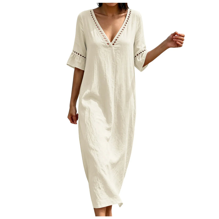 Venoriah V Neck Casual Maxi Dress
