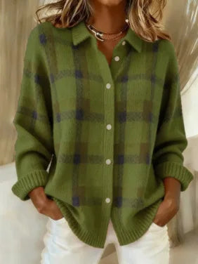 Fiona Plaid Knit Cardigan