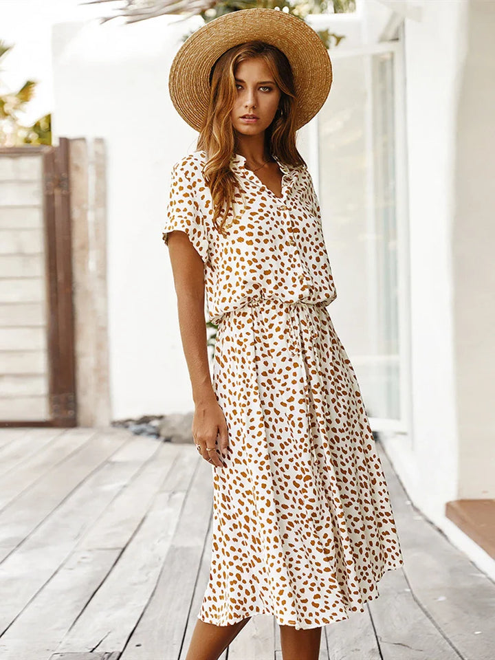 Inessa Printed Midi Shirt Dress