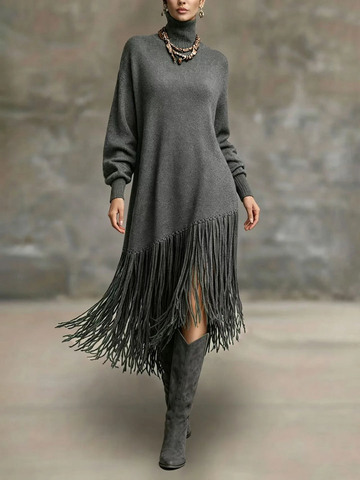 Marselle Fringe Knit Midi Dress
