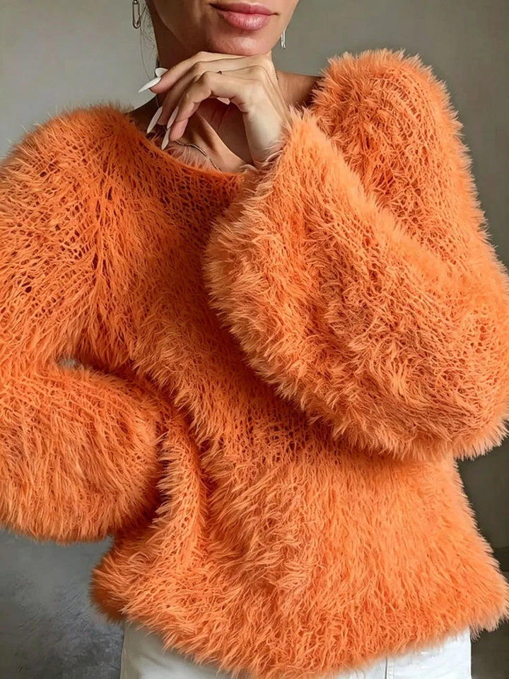 Amelina Fuzzy Knit Sweater