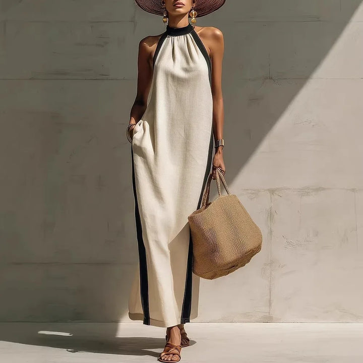 Bruna Casual Halter Maxi Dress