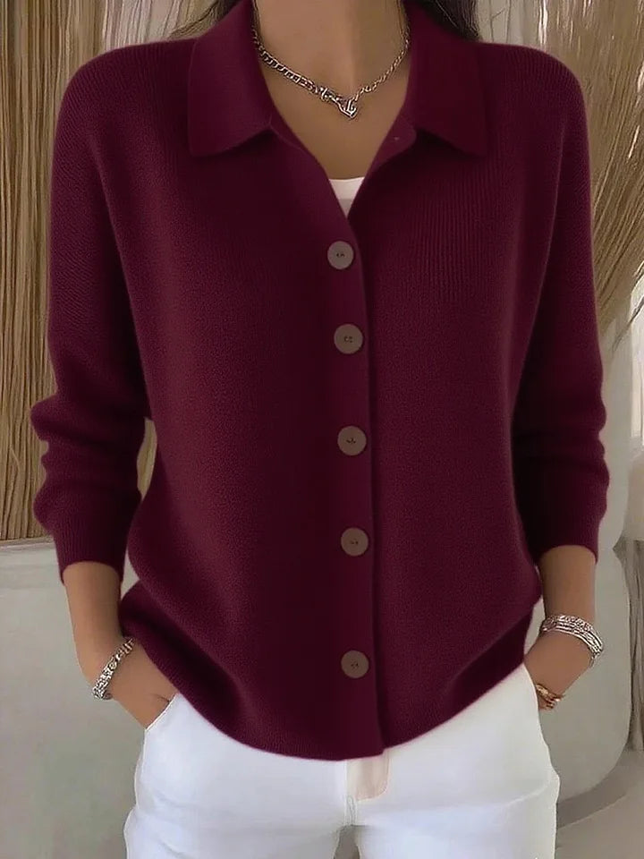 Elara Collared Knit Cardigan
