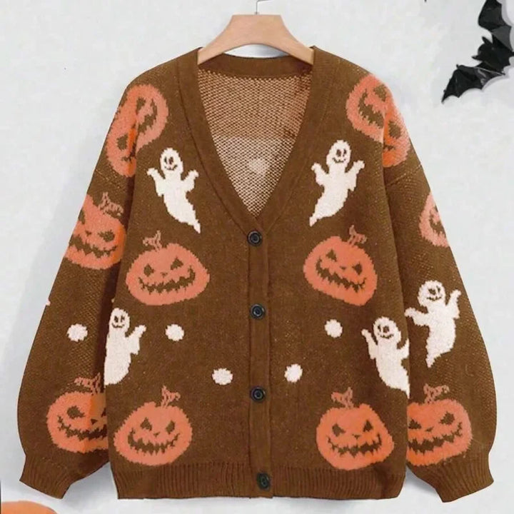 Olivia Pumpkin Ghost Cardigan