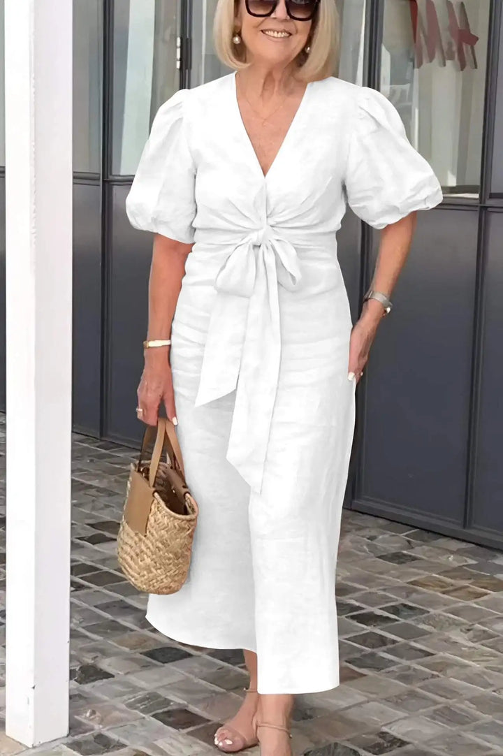 Claire Relaxed Tie Waist Midi Dress