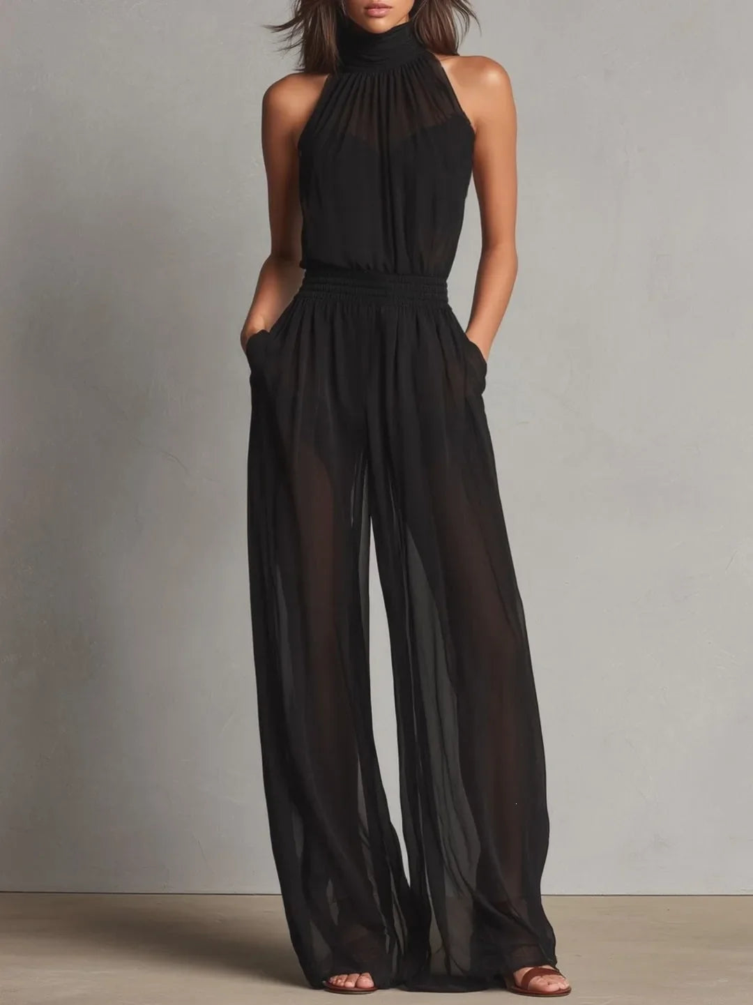 Liora Halter Wide Leg Jumpsuit