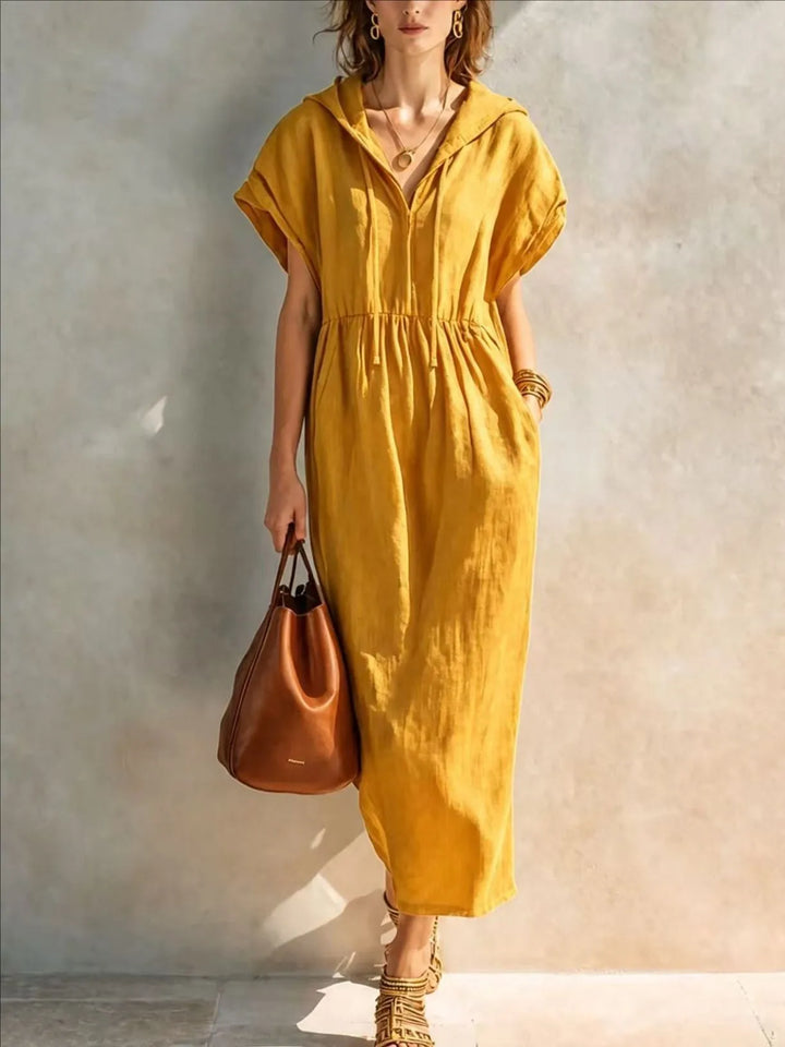 Orlena Casual Hooded Maxi Dress