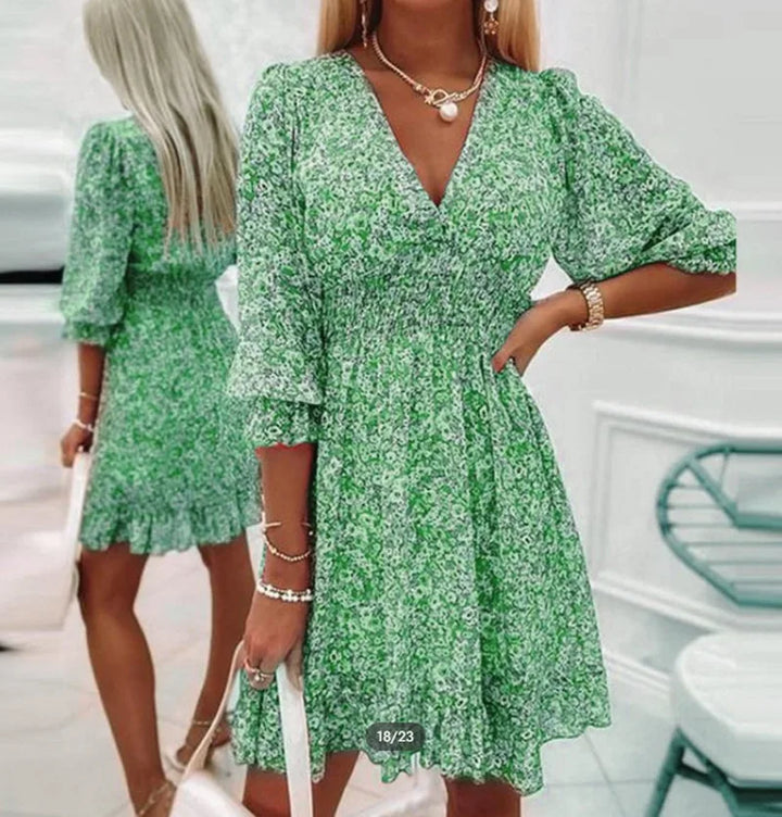 Serena Boho Floral Mini Dress