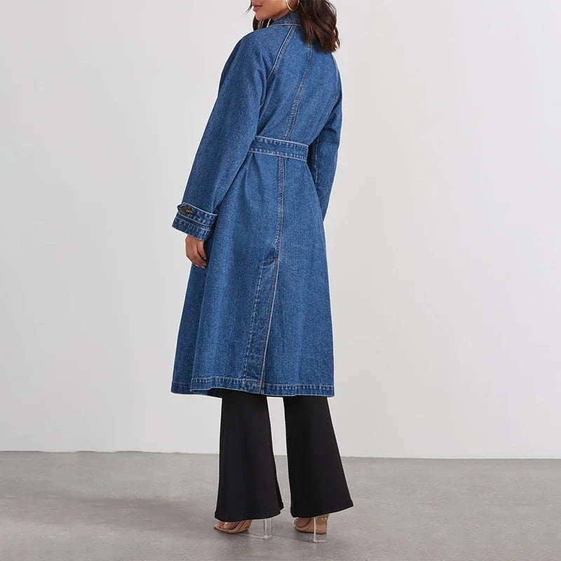 Marlena Tie Waist Denim Trench