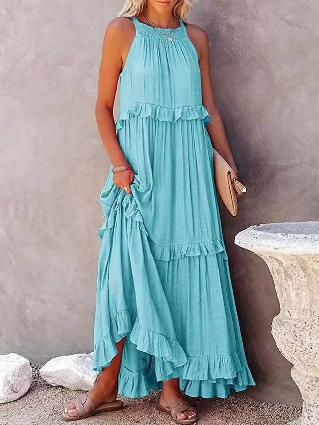 Felicia Ruffle Trim Maxi Dress