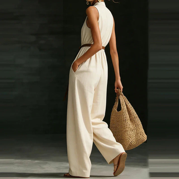 Minerva V Neck Wide Leg Jumpsuit