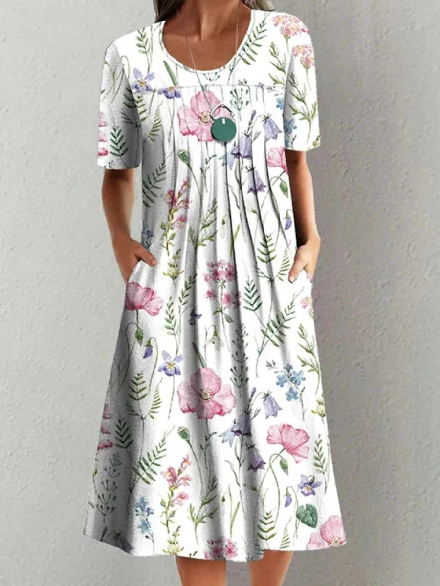 Vionelle Floral Short Sleeve Midi Dress