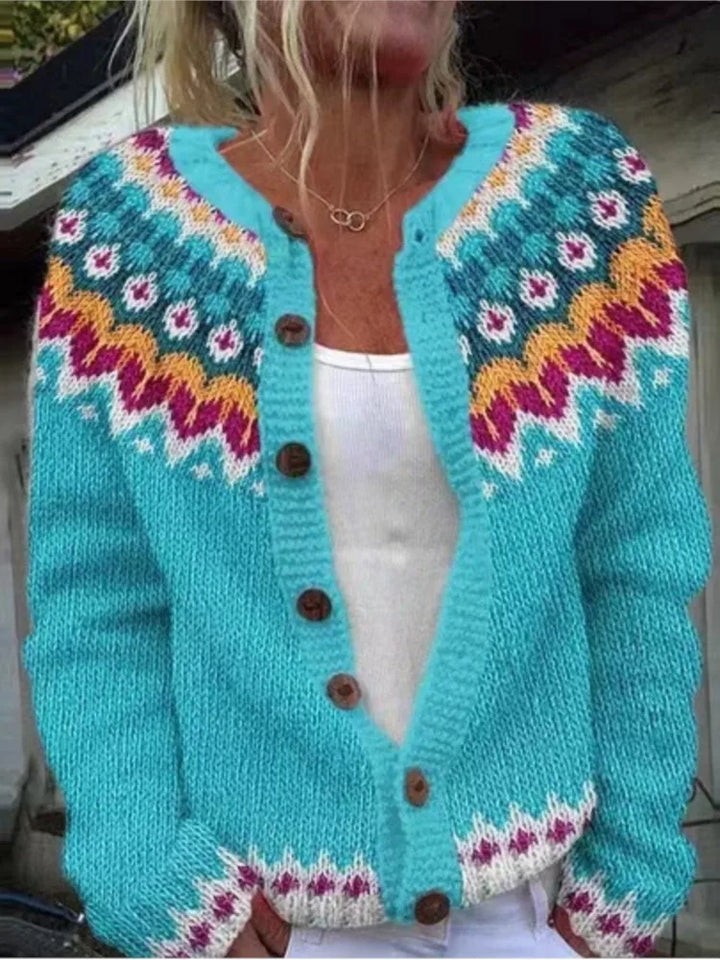 Elowyn Fair Isle Button Cardigan