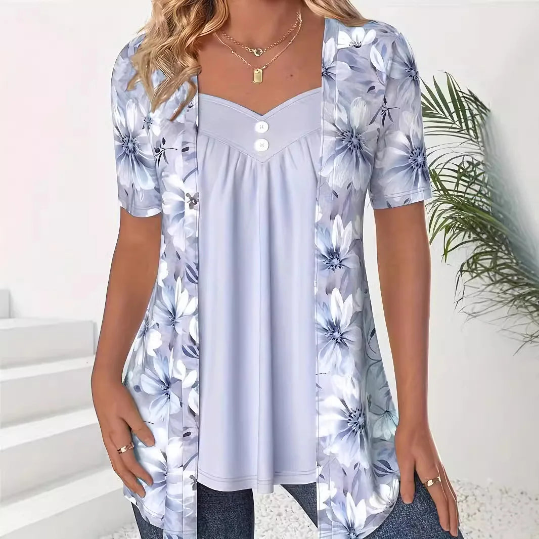 Evelora Floral Two Piece Cardigan Set