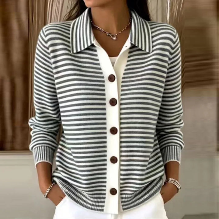 Susan Striped Knit Cardigan
