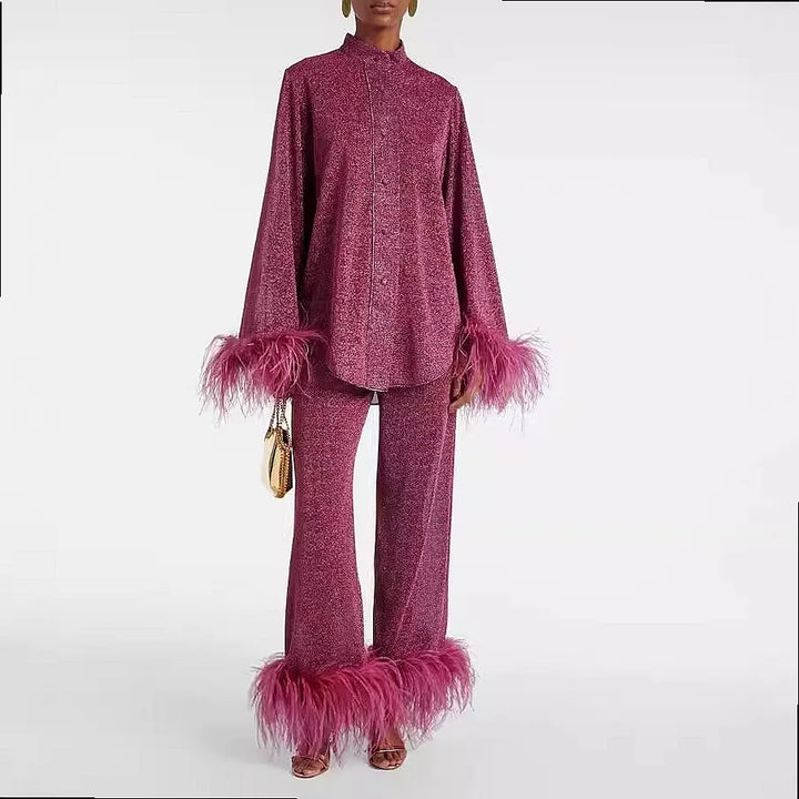 Dana Feather Trim Matching Set