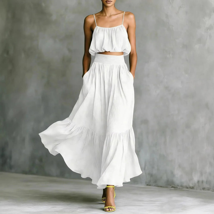 Fiona Flowy Crop Top Skirt Set
