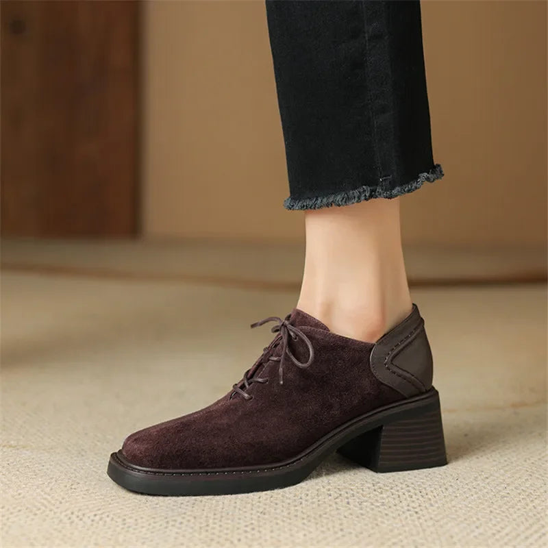 Velora Suede Block Heel Loafers