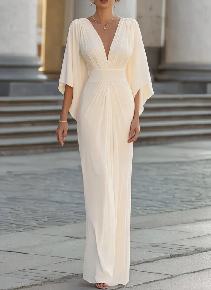 Megan Ruffle V Neck Dress